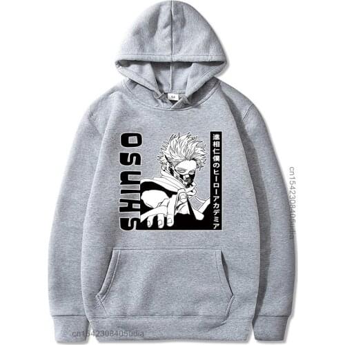 Men Hoodie My Hero Academia Hitoshi Shinso Printed Long Sleeve Hoodie Tops Funny Casual Sweatshirt for Men