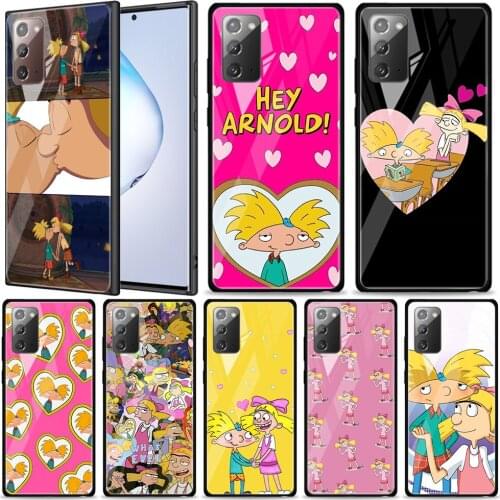 Cartoon Hey Arnold Tempered Glass For Samsung Galaxy Note 20 Ultra 10 9 8 Plus Lite A70 A50 A40 A30 A20 A10 Phone Case