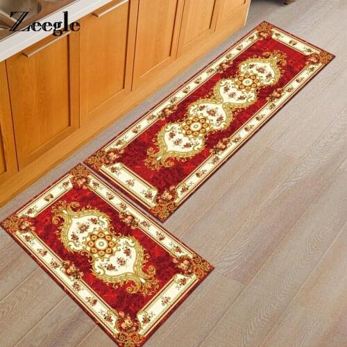Zeegle European Jacquard Printed Carpets For Living Kitchen Bedroom Home Decor Anti-Slip Welcome Floor Carpets Quadrate Rug