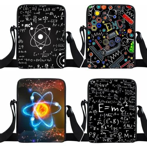 Math Formula Geometry Mini Messenger Bag Women Handbag Science Experiment Crossbody Bags Girls Small Shoulder Bag Bookbag