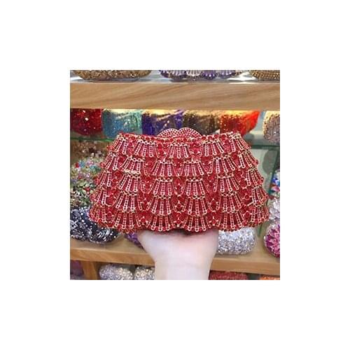 Female crystal Diamond red Evening Clutch Bags Evening Bag Chain Shoulder Bag Womens Handbags Wallets Evening Bag For Wedding