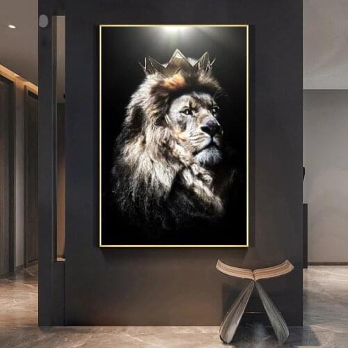 Animal Lion Personality Mural Painting Canvas Painting Poster and Prints for Living Room Interior Room Bedroom Home Wall Decor