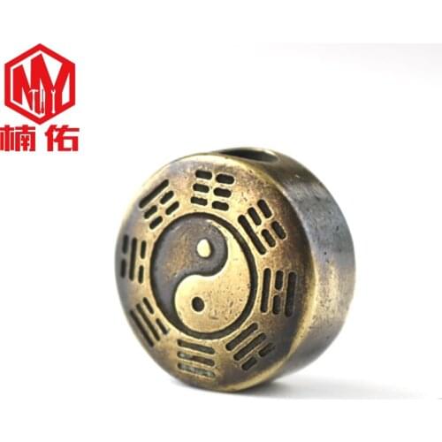 1PCS Outdoor Tool Accessories Knife Handle Accessories Tai Chi Gossip Style Brass Paracord Knife Beads