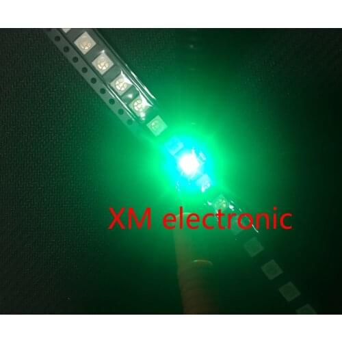 100pcs 5050 SMD Green PLCC-6 3-CHIPS 9000 MCD Ultra Bright LED High quality light-emitting diodes 5050 Green LED 5050 Diodes