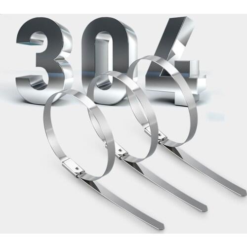 20Pcs 304 Stainless Steel Cable Ties Width 7.9mm Length 130-450mm Metal Exhaust Locking Cable Zip Tie