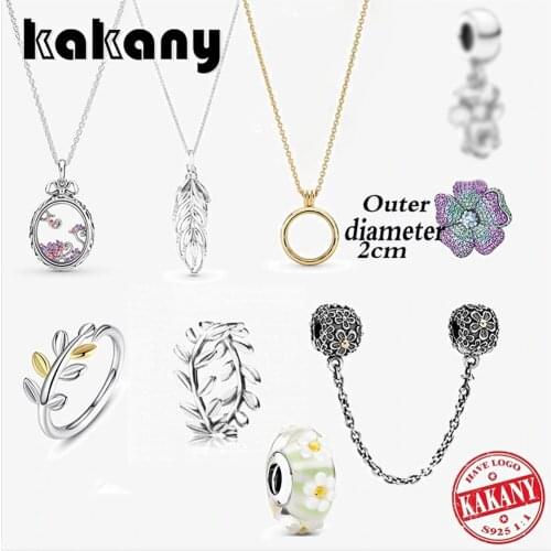 2020 New S925 Mickey Chef Dangle Charm Silver Leaves Band Nature Shine Floating Locket Necklace DIY Jewelry Gift