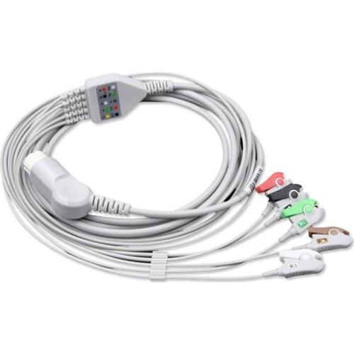 2018 Compatible for Philips/HP 12Pin MP20/VM6Patient Monitor ECG Cable One Piece 5 Leadwire, Monitor Cable Clip End AHA .TPU