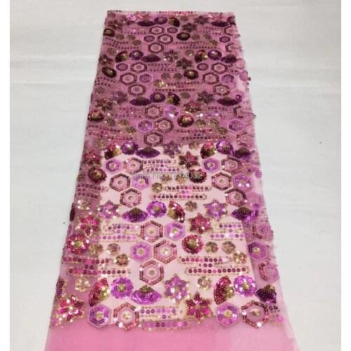 5 yards/lot embroidery african lace fabrics high quality nigerian lace fabric with stones lace fabric for wedding