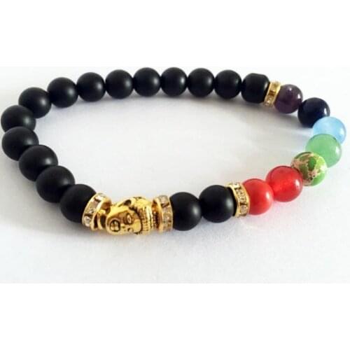 8mm bohemian multicolor Agate beads Chakra Reiki Buddha Yoga Bracelet elastic adjustable Volcanic Stone Bangles ugh4gf