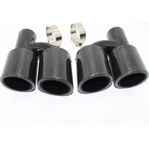 Free shipping auto parts modified universal dual light black car exhaust pipe 4 tail throat suitable for Audi BMW E46