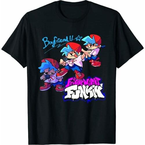 Friday Night Funkin Boyfriend Black t Shirt s 6xl Funny Cartoon Unisex