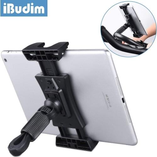 IBudim Bike Tablet Holder Indoor Gym Treadmill Handlebar Clip Tablet Mobile Phone Stand Bracket for iPad Air 10.9 Pro 12.9 Inch