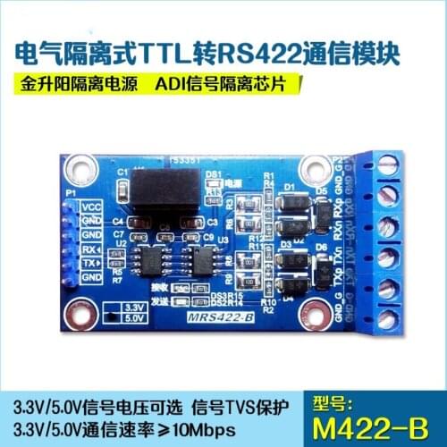 Isolated TTL to RS422 Module Isolated TTL to 422 Module Full Duplex 5.0V/3.3V Optional