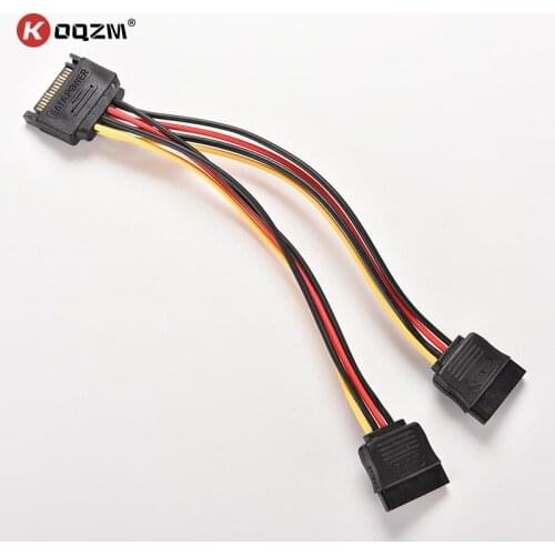19cm 5 Pin SATA Male to 2 SATA Splitter Female Power Cable
