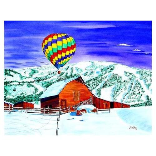 Lot style Choose Hot Air Balloon Print Modern Boho Desert Landscape Art print Silk poster Home Wall Decor