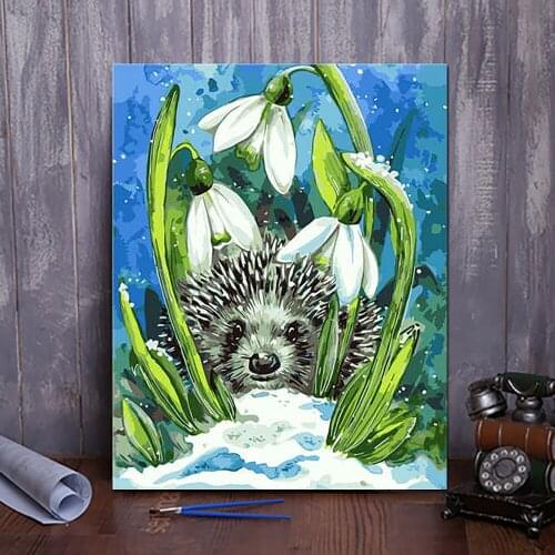 Paint by Number Diy Gift Kit Tekening Op Canvas Olieverf Picture Wall Art Home Decoration 40X50cm Frame Fantasy Cartoon Animal