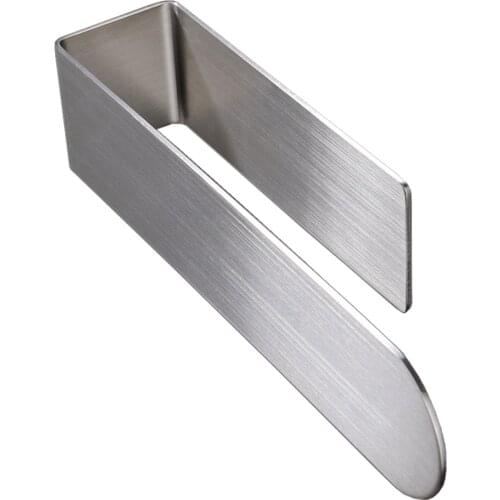 1pc Stainless Steel Wall-mounted Towel Shelf Rustproof Towel Bar Shelf Storage Holder Rack Hanger with Sticker Bathroom Supplies