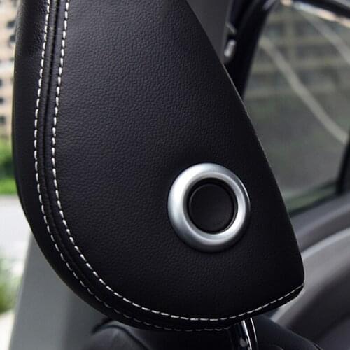 For Touran 2016 2017 2018 2019 ABS Matte and Carbon fibre Car Seat Neck Pillow Button Cover Trim car styling accessories2pcs