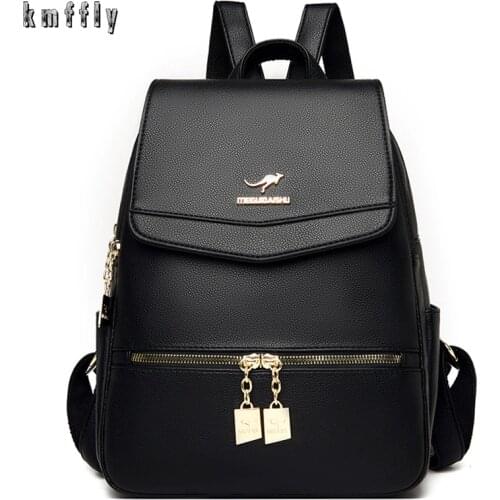 2021 New Vintage Female Leather Backpacks Multifunction Women School Bags for Teenage Girls Travel Back Pack Mochila Feminina