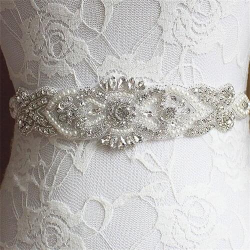 New Rhinestones Bridal Belt Pearl Wedding Dress Belt Crystal Wedding Sash For Wedding Dress Accessories