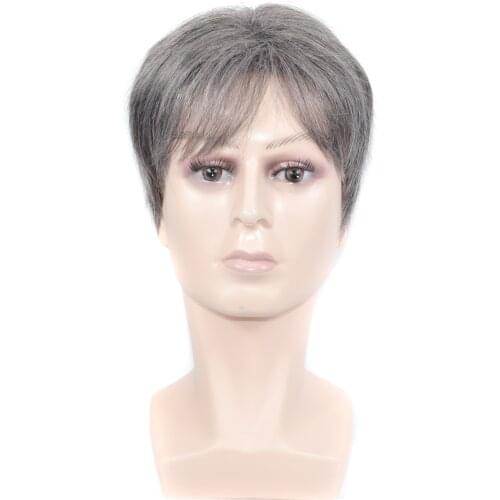 YOUR BEAUTY HAIR Women Men Synthetic Wig Short Curly Layered Haircut Grey Costume Wig Free Shipping Available