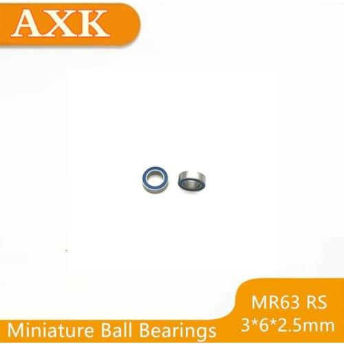 2021 Hot Sale New Mr63-2rs Bearing Abec-3 10pcs 3x6x2.5 Mm Miniature Mr63rs Ball Bearings Blue Sealed L-630dd