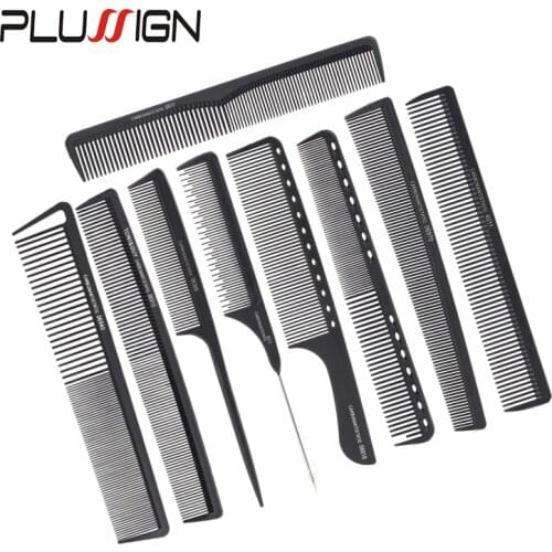 Plussign Wholesale Parting Comb Barber Accessories Home Salon Use Hot Comb Professional Hair Brushes Rat Tail Comb Wide Brush