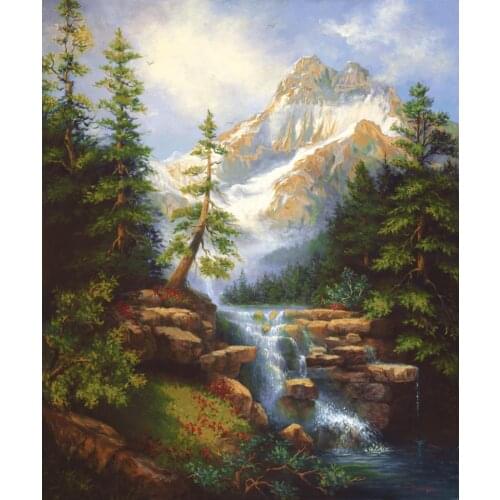 Hand painted Beautiful Purgatory Falls oil paintings landscapes modern artwork for office wall decor