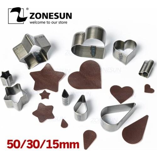 ZONESUN Full Steel Leather Cutting Die Steel Rule Die Heart Star Teardrop Mold Punching Clicker Die For Cutting Out Leather PVC