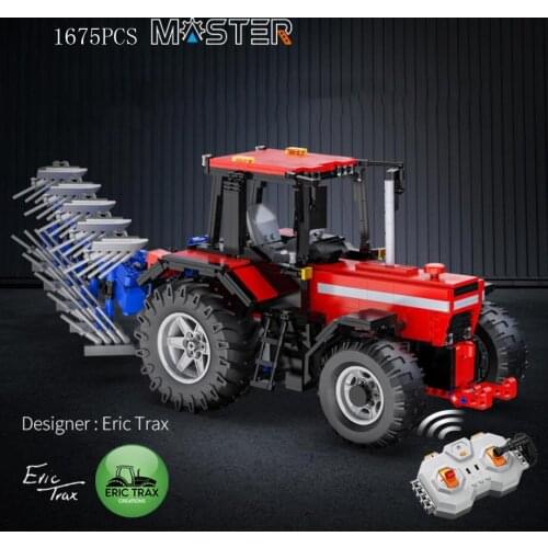 Technical Agricultural vehicles building block 2.4Ghz rc Plow harrow truck bricks bricks radio remote control toys collection
