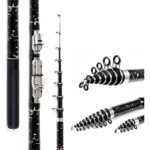 Superhard Telescopic Carbon Fishing Rod Portable Spinning Fishing Rod Pole Sea Boat Rock Fishing Rod 1.8/2.1/2.4/2.7/3.0/3.6m