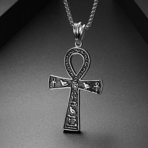 HaoYi Gothic Cross Animal Blessing Mens Stainless Steel Vintage Necklace Multi-Size Jewelry