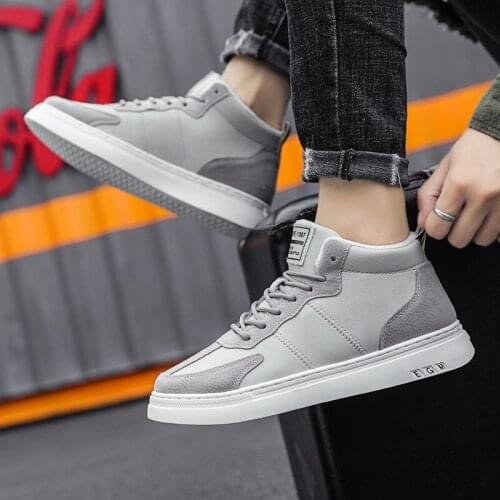 ZEEKSON High-top Mens Shoes Winter Plus Velvet Warm Cotton Shoes Casual Fashion Youth Board Shoes Student Trendy Men Shoes