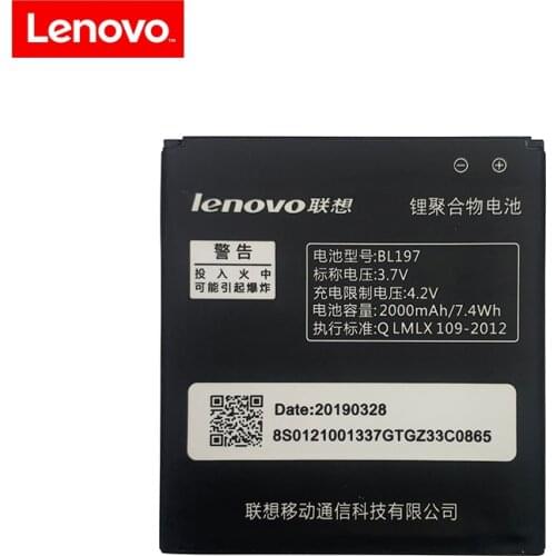 High Quality BL197 (2000mAh)Battery for Lenovo A820 S889T S720 A800 A798T MTK6577 MTK6589 mobile phones