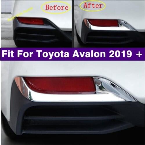 Car Accessories Chrome Rear Tail Fog Lights Foglight Lamps Eyebrow Strip Cover Trim Fit For Toyota Avalon 2019 2020 2021 ABS