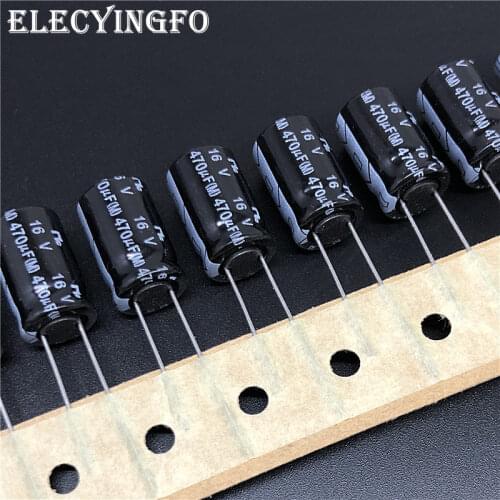 10Pcs/50Pcs 470uF 16V470uf Japan NIC NRSZ Series 10x16mm Low Impedance Long Life 16V470uF Aluminum Electrolytic Capacitor