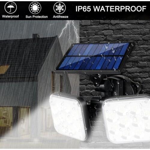 120LED Solar Light Outdoor Indoor Solar Wall Lamp With Motion Sensor Flood Light IP65 Garden Decor Wide Angle Ajustable Lighting