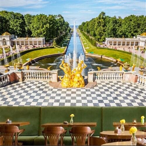 Beibehang architecture landscape mural living room TV background 3d wallpaper mural bedroom corridor for customization