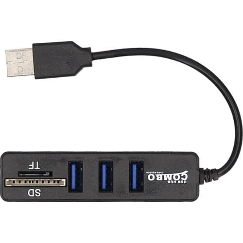 5-in-1 Multifunctional USB2.0 Hub Converter with TF SD Card Slots Support USB Fan Mouse Keyboard Mobile Hard Disk U Disk