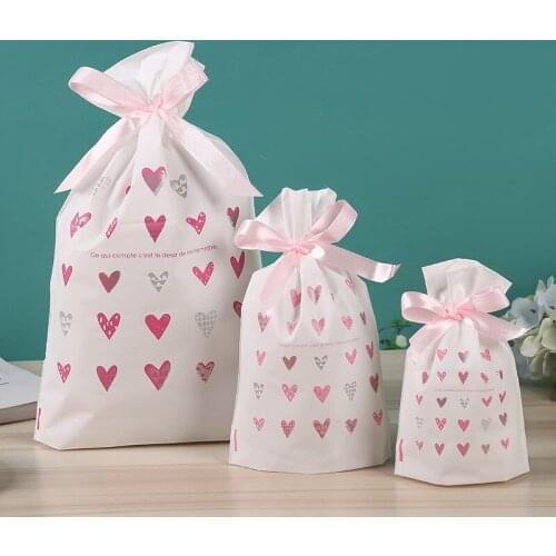 50pcs Candy Gift Ribbon Drawstring Bag Baked Snowflake Nougat Dessert Packaging Bag Drawstring Bag Gift Packaging Bag