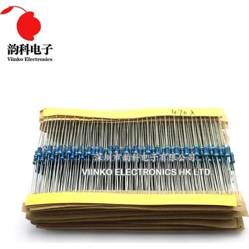 600pcs 1/4W 1% Metal Film Resistor Assorted Kit Set 10 ~ 1M Ohm 30 Values each 20pcs