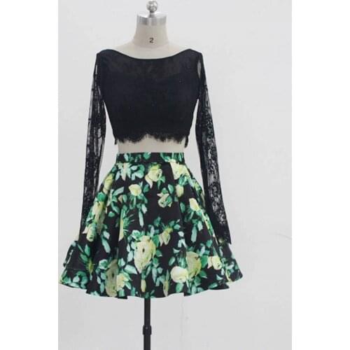 Elegant A-Line Short Two Pieces Homecoming Dresses with Pockets Satin Knee Length Graduation Dresses for Teens