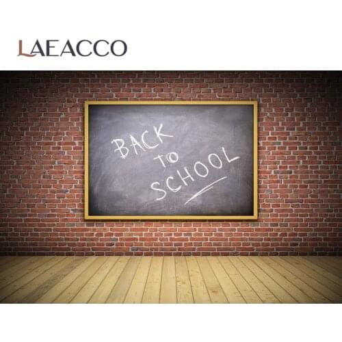 Back To School Black Board Red Brick Wall Wooden Floor Child Portrait Photocall Background For Photography Photo Studio Backdrop