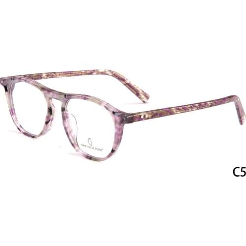 Belight Optical Women Men Orange Acetate Fancy Oval Shape Star Rivet Design Spectacle Frame Precription Lens HP229