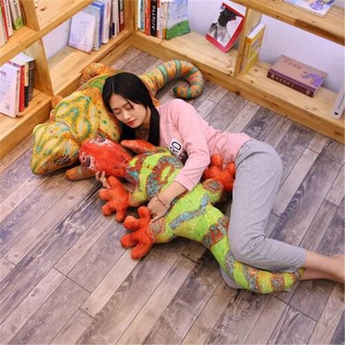 Oversized peluche simulation lizard and chameleon plush toys stuffed animals pillow home decor animal baby room toys brinquedos