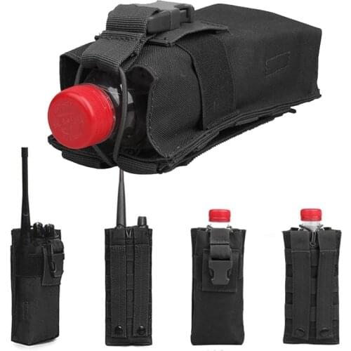Tacitcal Walkie Talkie Pouch For Water Bottle Holder Radio Pouch Molle System Soft Pocket Poche Flashlight Pouch Case Equipment