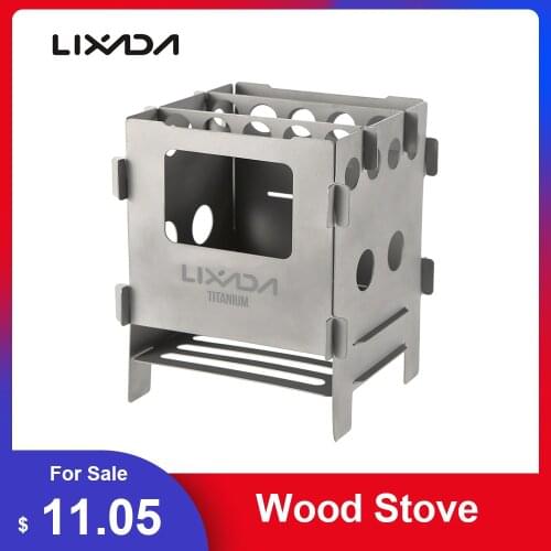 Lixada Wood Stove Lightweight Folding Wood Stove Outdoor Camping Stove Picnic Cooking Burners Backpacking Furnace