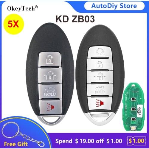 Okeytech 5PC/lot KD Remote Key ZB03-5 ZB03-4 Keydiy Smart Key Fob Replacement Keyless go 4/5 Buttons For KD900/KD-X2 Programmer