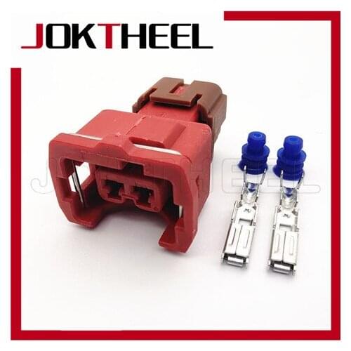 1/5/10/20 sets kit red KUM 2 Pin way Sealed female Knock Sensor Plug right slots automotive electric wire connector PB187-02326