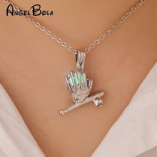 Fashion night glow Retro big cigarette bag cage necklace pendant accessories essential oils diffuser locket for Oyster Pearl